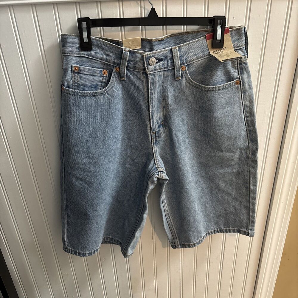 Levi's Men Boys 469 Loose Blue Jean Shorts 29W Inseam 11.5" NWT Vacation Gift